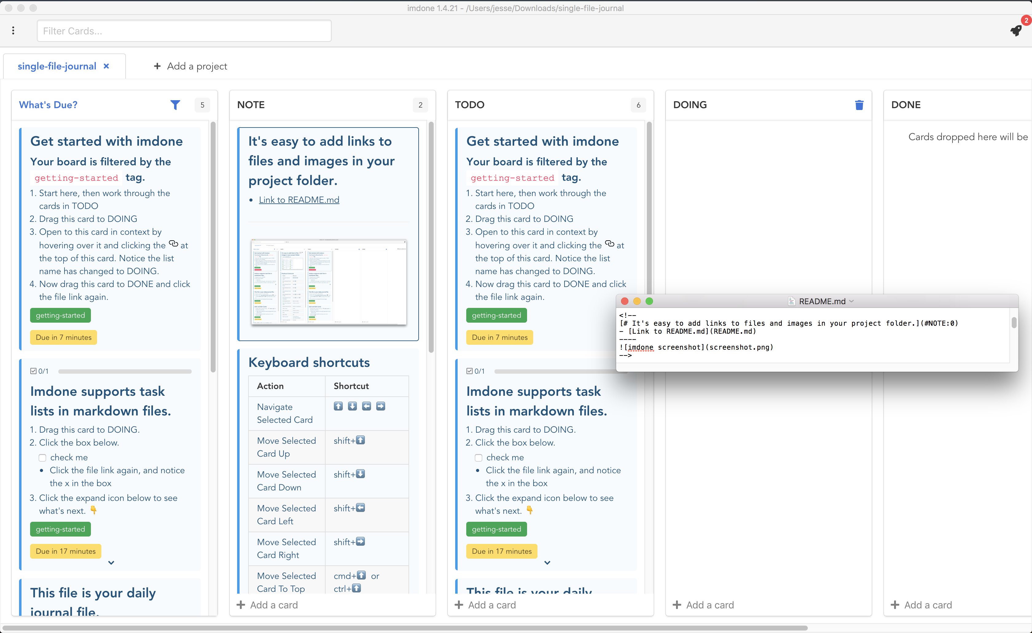 Imdone kanban application